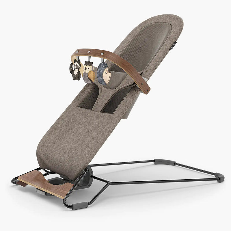 Mira Bouncer Forest Fun Toy Bar - Grey/Walnut Wood by Uppababy