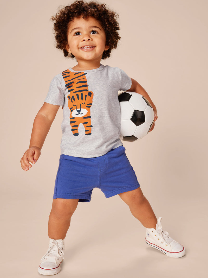 Tiger Turn Baby Graphic Tee - Light Grey Heather by Tea Collection FINAL SALE