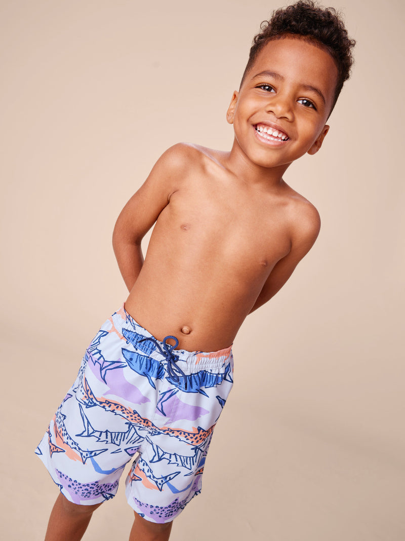 Mid-Length Swim Trunks - Malindi Sharks by Tea Collection FINAL SALE