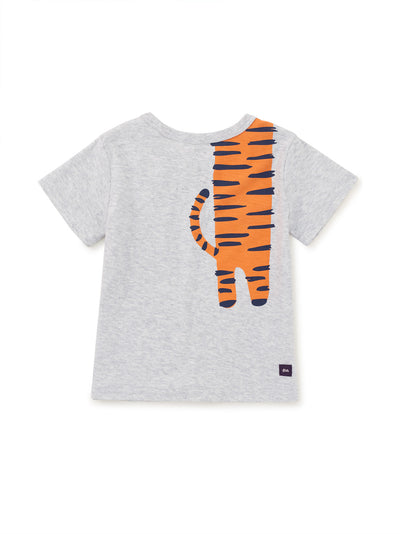 Tiger Turn Baby Graphic Tee - Light Grey Heather by Tea Collection FINAL SALE