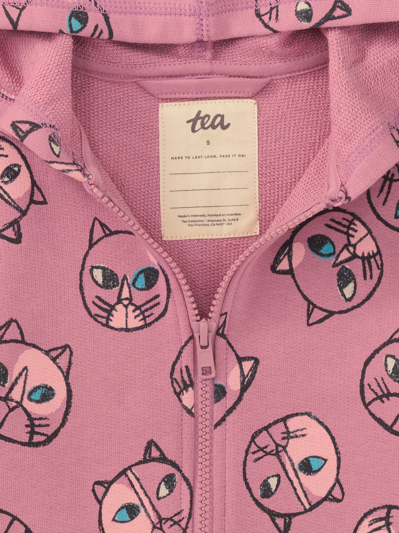 Good Sport Hoodie - Highlands Lake Cat in Rose by Tea Collection