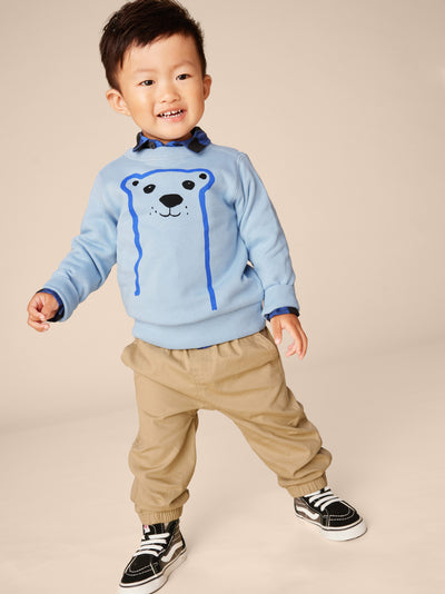 Bear Face Baby Popover - Scenic Blue by Tea Collection