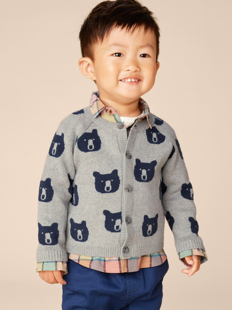 Iconic Baby Cardigan - Baby Bears by Tea Collection