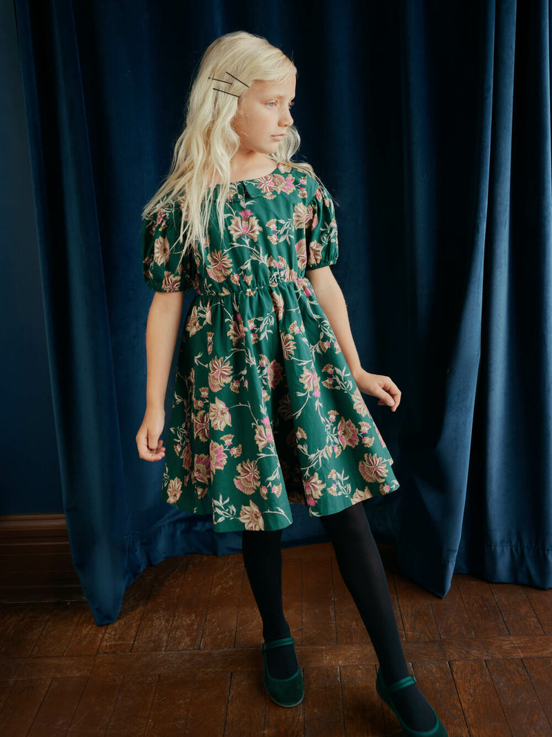 Puff Sleeve Collar Dress - Salma Floral by Tea Collection