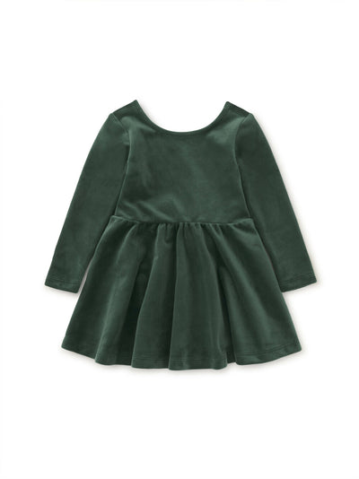 Velour Skater Dress - Pineneedle by Tea Collection