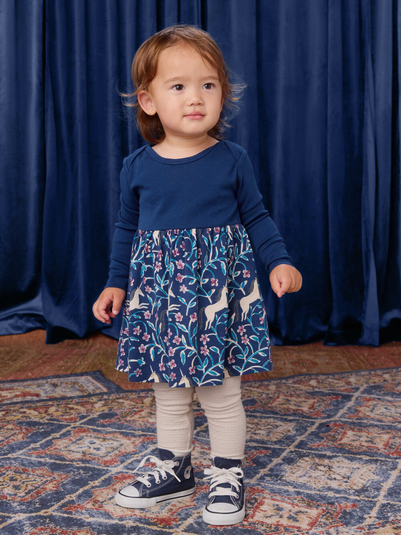 Skirted Baby Dress - Unicorn Tile by Tea Collection