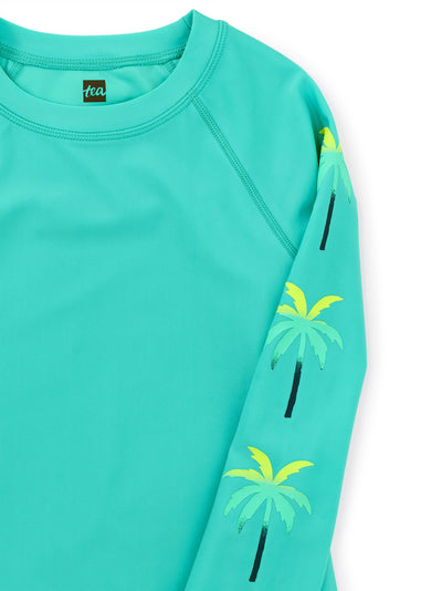 Palm Sleeve Rash Guard - Light Laguna by Tea Collection FINAL SALE