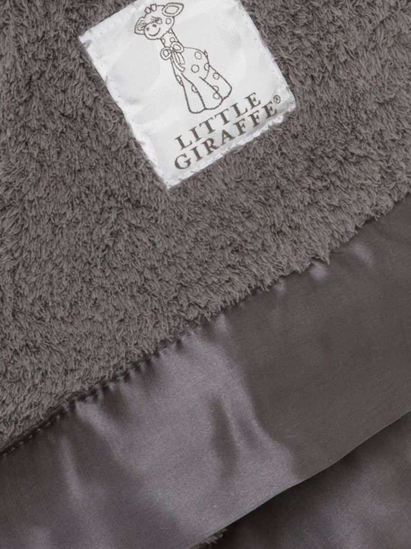 Chenille Solid Security Blanky - Charcoal by Little Giraffe