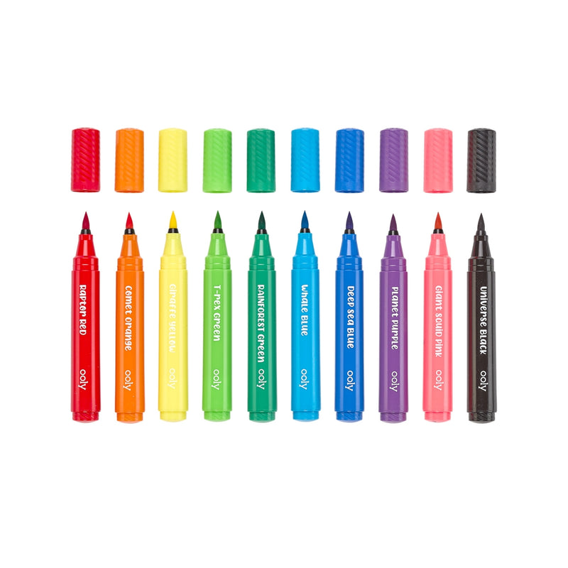 Big Bright Brush Markers - Set of 10 by OOLY