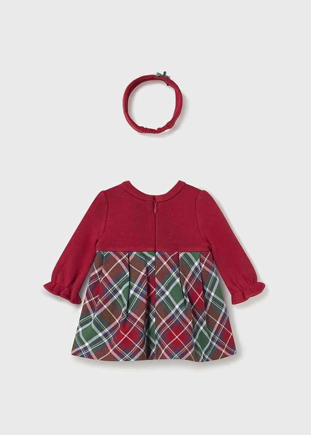 Dress and Headband Set - Cherry/Plaid by Mayoral FINAL SALE