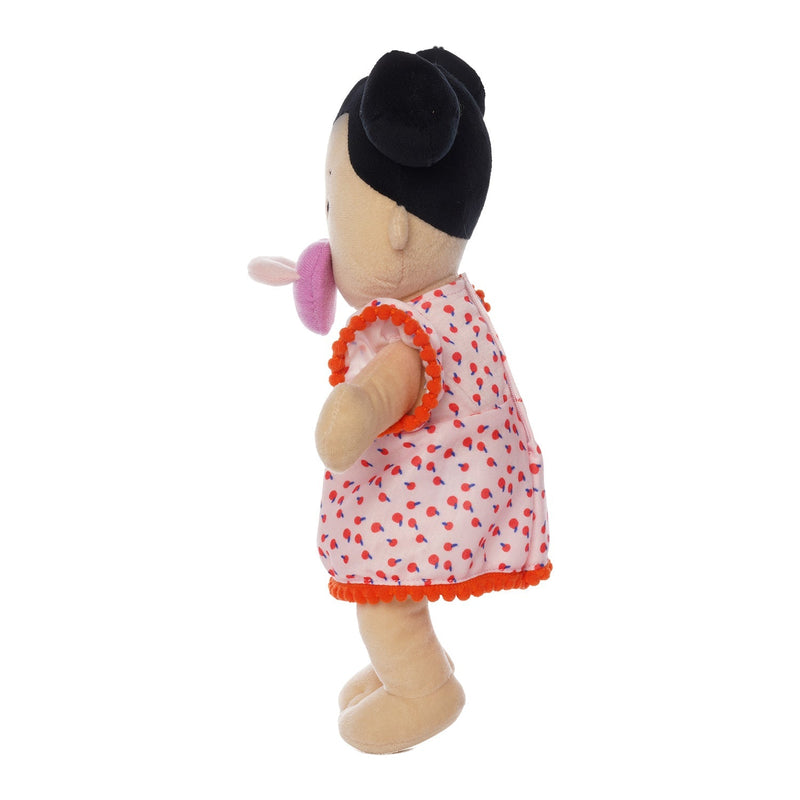 Wee Baby Stella Doll - Light Beige with Black Buns by Manhattan Toy