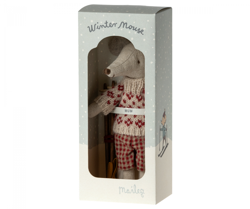 Winter Mouse with Ski Set, Mum by Maileg