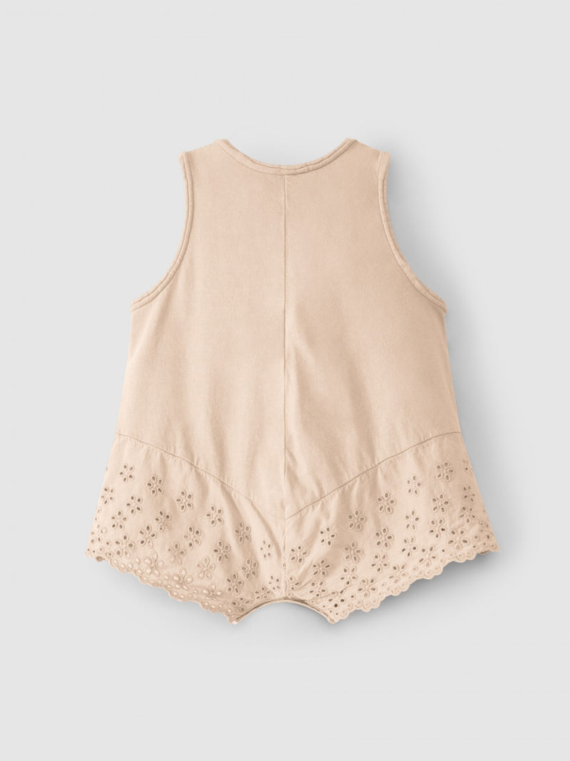 English Embroidery Romper - Taupe by Snug - FINAL SALE