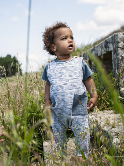 Jumpsuit with Jersey Pockets - Indigo Stripe by Snug - FINAL SALE