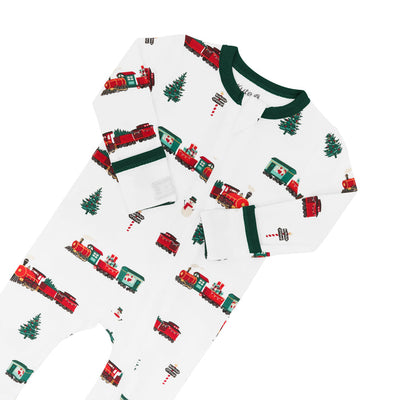 Zippered Romper - Holiday Train by Kyte Baby