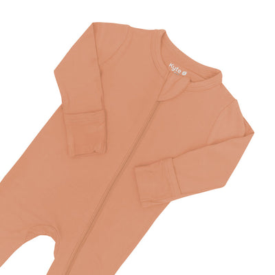 Solid Footie with Zipper - Apricot by Kyte Baby