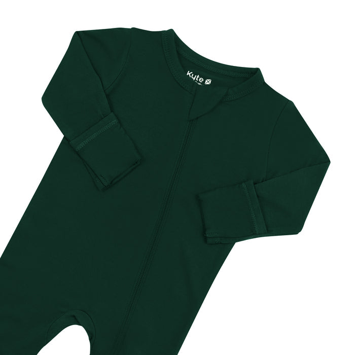 Solid Footie with Zipper - Evergreen by Kyte Baby