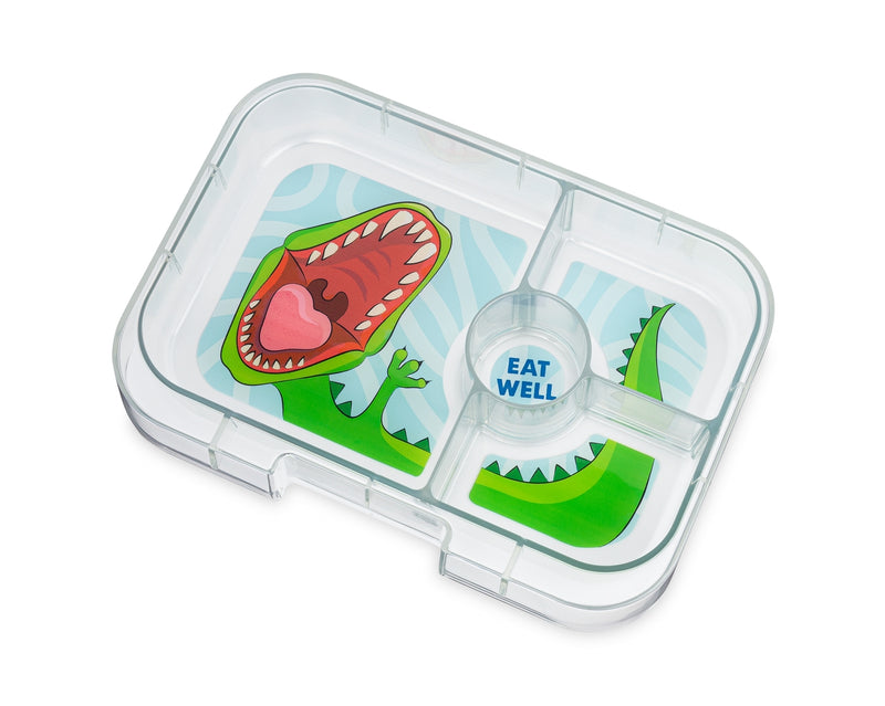 Leakproof Sandwich Friendly Bento Box - 4 Compartment - Jurassic Green - Dino by YumBox