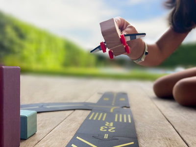 Runway Airport Set with Wooden Aeroplane by Waytoplay Toys