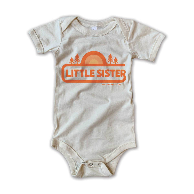 Retro Little Sister Onesie - Orange by Rivet Apparel Co.