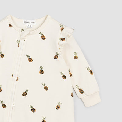 Baby Girls' Zipsuit - Wild Pineapple on Crème by miles the label. - FINAL SALE