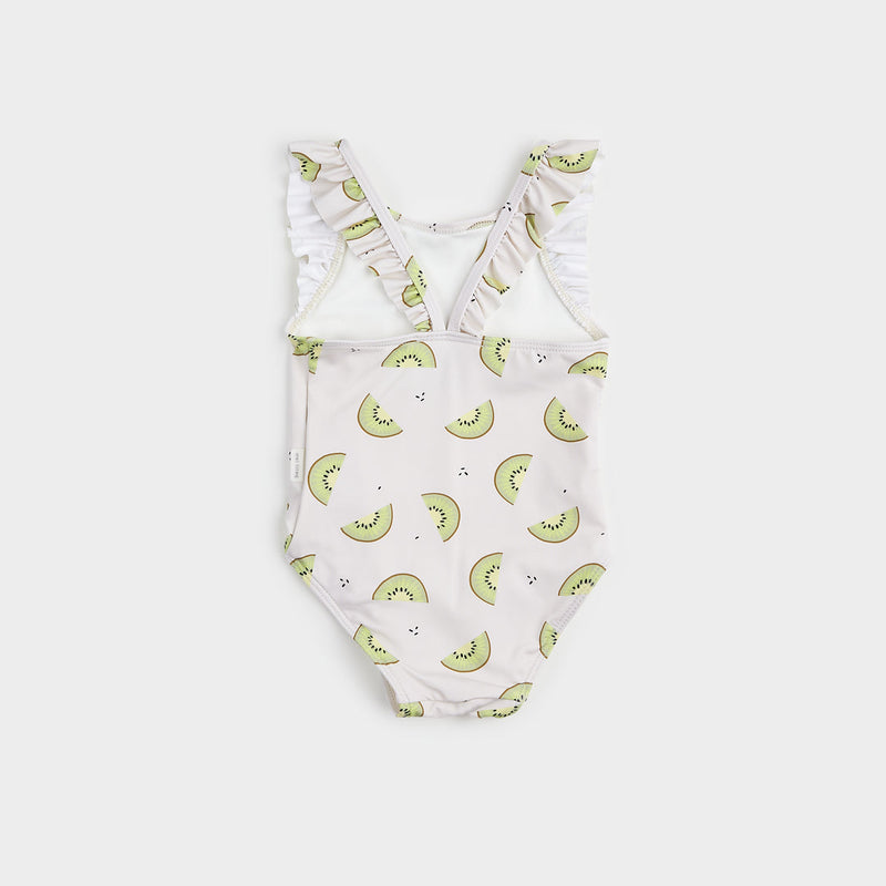 One Piece Swimsuit - Kiwi Print on Creme by Petit Lem - FINAL SALE