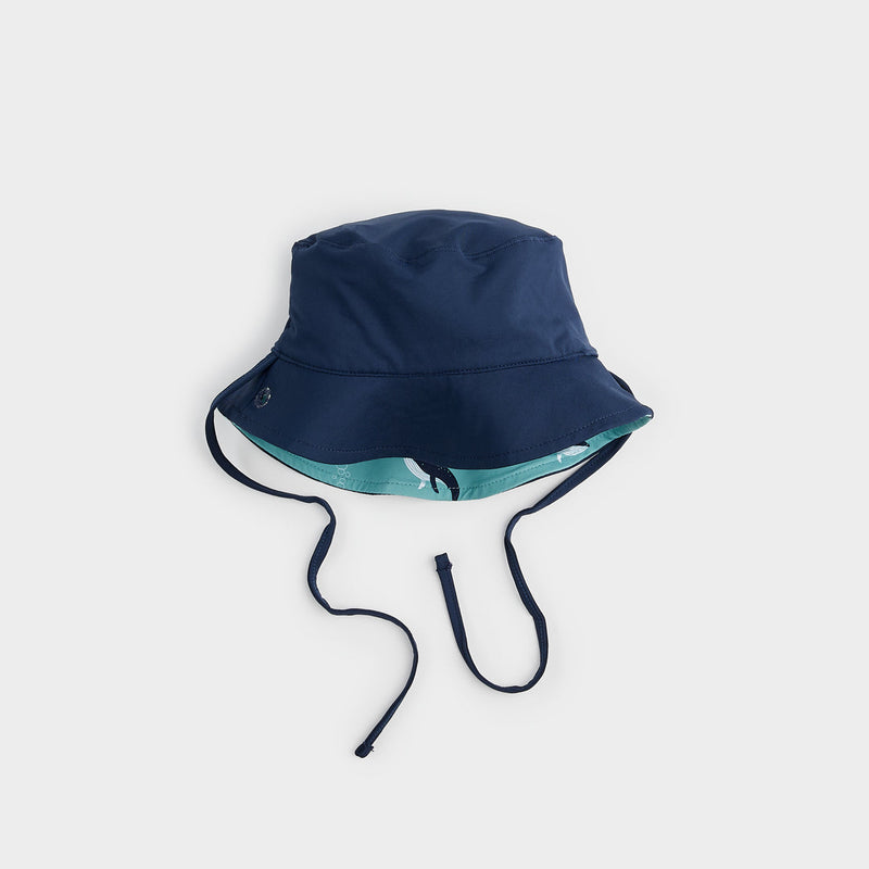 Reversible Sun Hat - Whale Print by Petit Lem - FINAL SALE