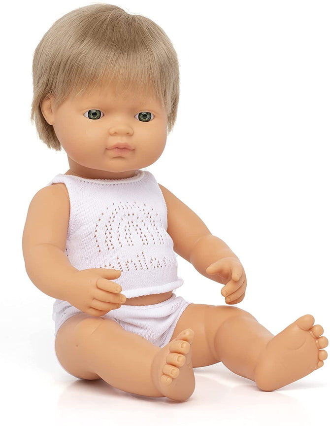 Baby Doll Caucasian Blond Boy 15" by Miniland