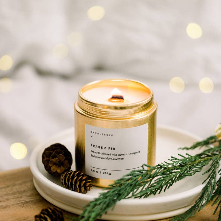 Fraser Fir 9oz Holiday Soy Candle by Candlefolk