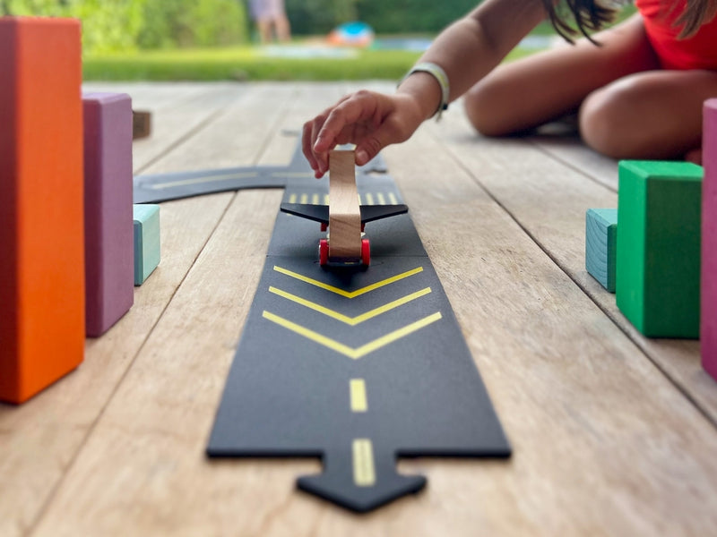 Runway Airport Set with Wooden Aeroplane by Waytoplay Toys