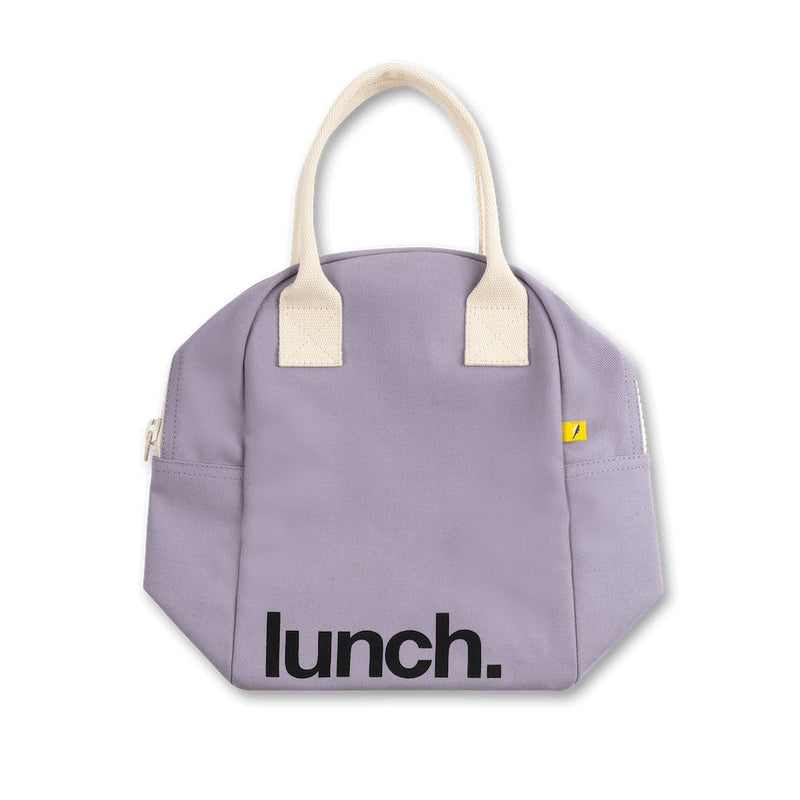 Zipper Lunch Bag - ‘Lunch’ in Lavender by Fluf