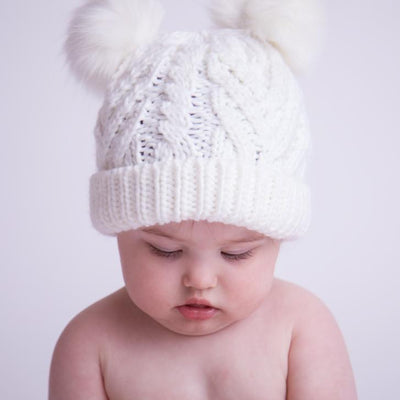 Fluffer Beanie Hat - Winter White by Huggalugs