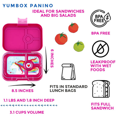 Yumbox Leakproof Sandwich Friendly Bento Box - 4 Compartment -  Malibu Purple by YumBox