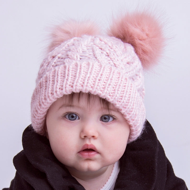 Fluffer Beanie Hat - Blush Pink by Huggalugs