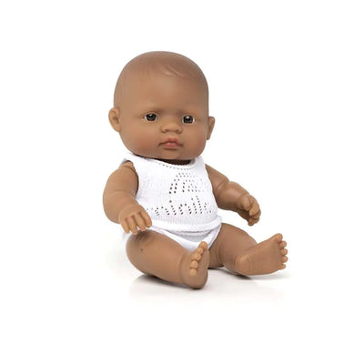 Newborn Baby Doll Hispanic Girl 8 1/4" by Miniland