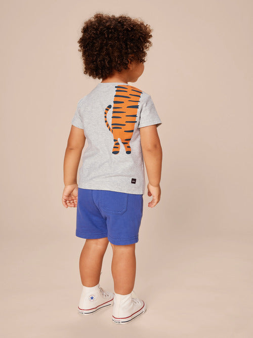 Tiger Turn Baby Graphic Tee - Light Grey Heather by Tea Collection FINAL SALE