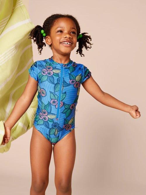 Rash Guard One-Piece Swimsuit - African Jewel Floral by Tea Collection FINAL SALE