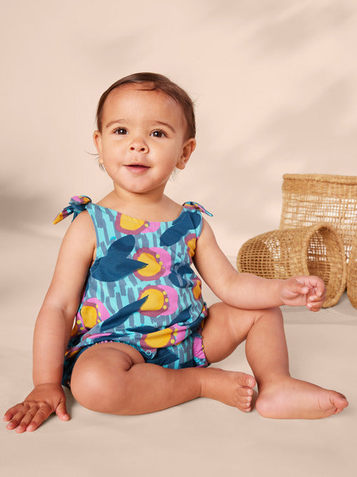 Tie Shoulder Baby Romper - Passion Fruit Wax Print by Tea Collection - FINAL SALE