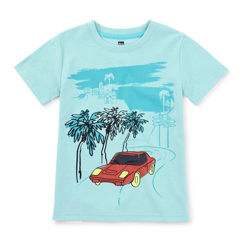 Race Car Riviera Graphic Tee - Canal Blue by Tea Collection FINAL SALE