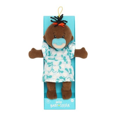 Wee Baby Stella Doll - Brown with Black Wavy Tuft by Manhattan Toy