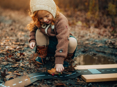 Highway Set with One Wooden Car by Waytoplay Toys