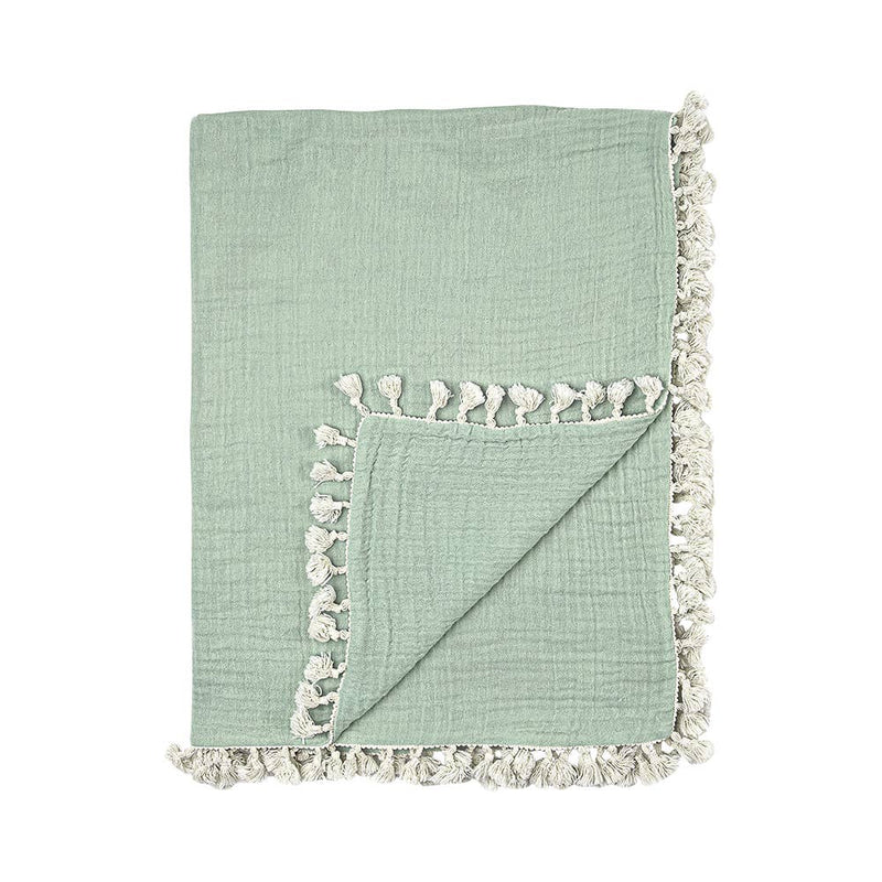 6 Layer Muslin Blanket - Evergreen by Crane Baby