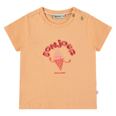 Bonjour Ice Cream Short Sleeve Tee - Cantaloupe by Babyface FINAL SALE