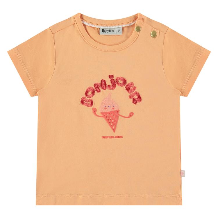 Bonjour Ice Cream Short Sleeve Tee - Cantaloupe by Babyface FINAL SALE