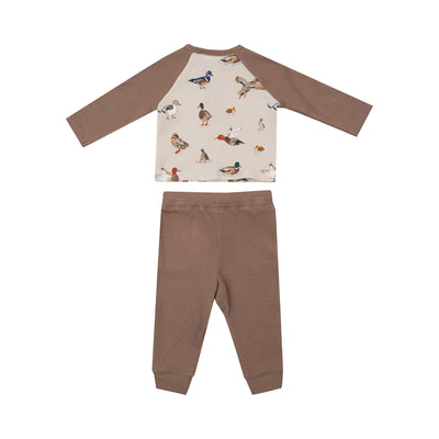 Long Sleeve Raglan Henley and Jogger Set - Ducks by Angel Dear