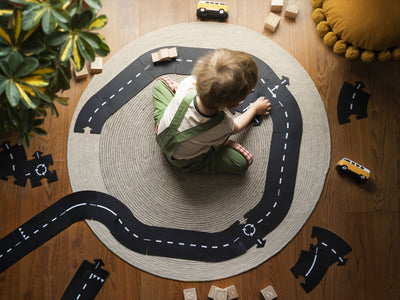 Highway Set with One Wooden Car by Waytoplay Toys