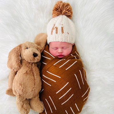 hi. Hand Knit Beanie Hat - Pecan by Huggalugs