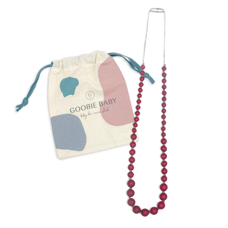 Audrey Teething Necklace - Maroon by Goobie Baby