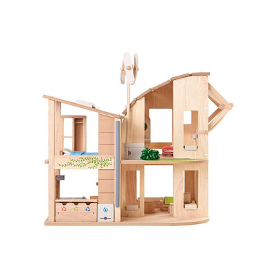 Green Dollhouse with Furniture by Plan Toys