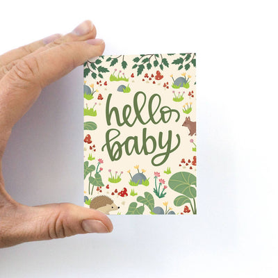 Hello Baby Woodland Mini Card by Pedaller Designs